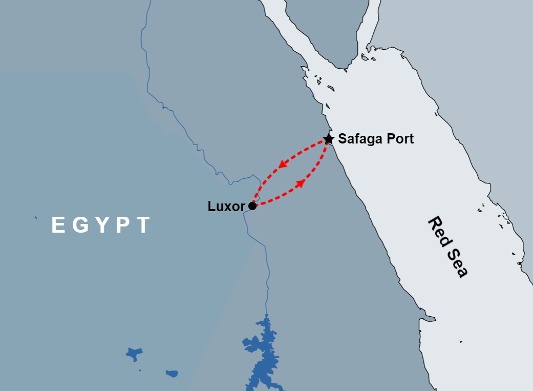 Luxor Day Tour from Safaga Port map Luxor Day Tour from Safaga Port map